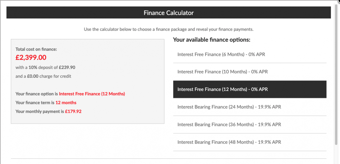 Finance calculator